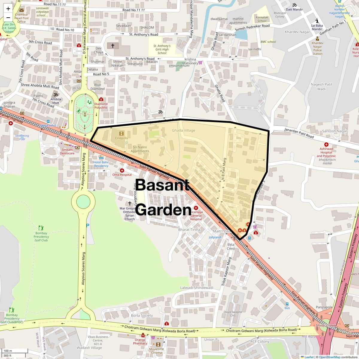 Location Map of Basant Garden, Mumbai