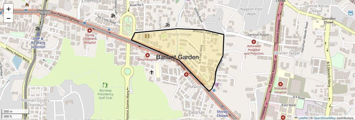 Location Map of Basant Garden, Mumbai