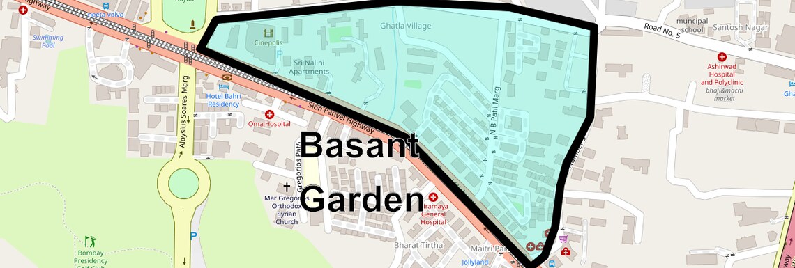 Location Map of Basant Garden, Mumbai