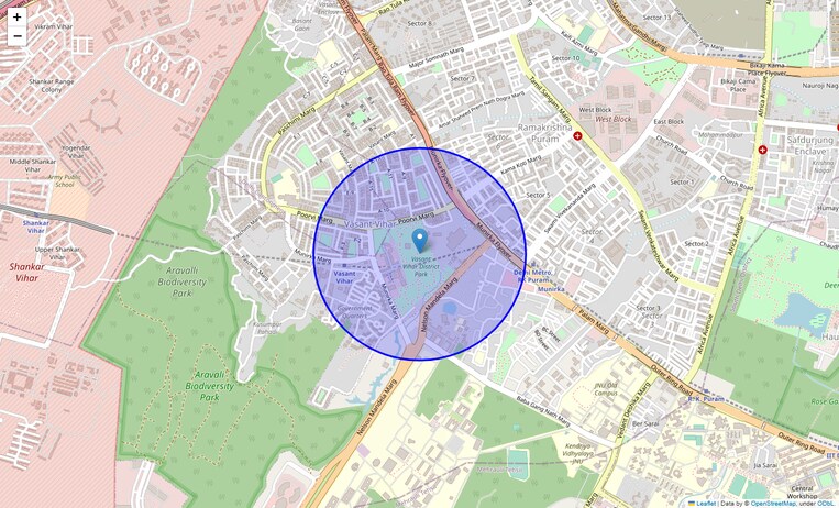 Location Map of Basant Lok