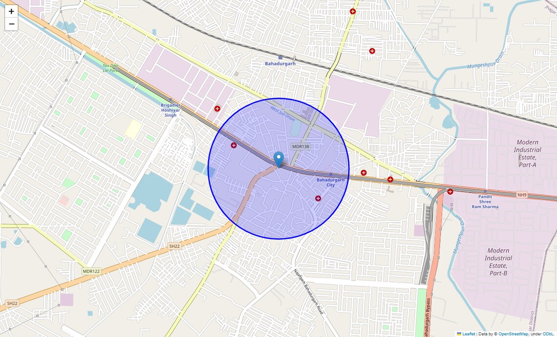 Location Map of Basant Vihar, Bahadurgarh