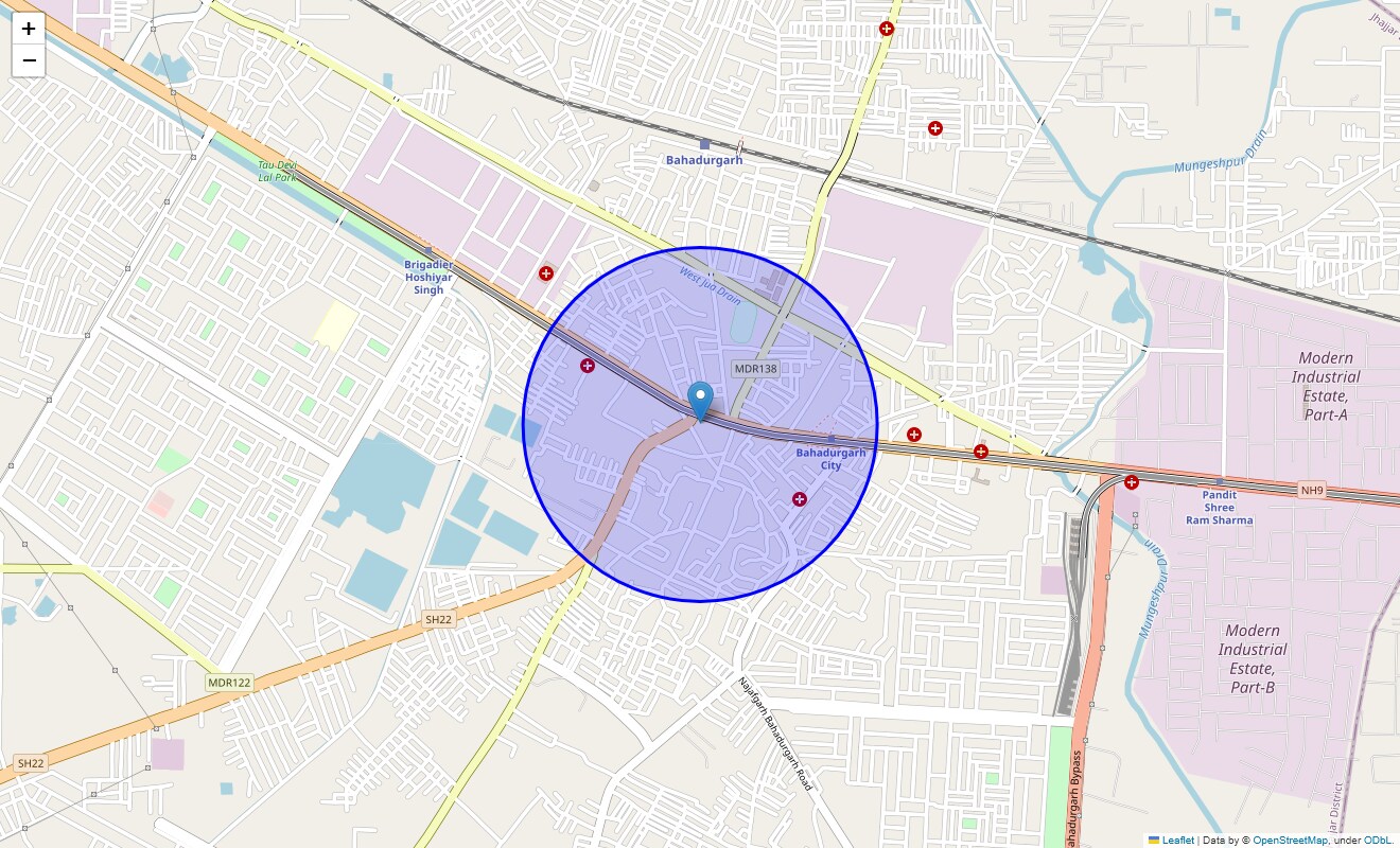 Location Map of Basant Vihar, Bahadurgarh