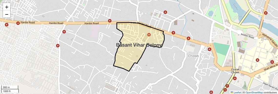 Location Map of Basant Vihar Colony, Lucknow