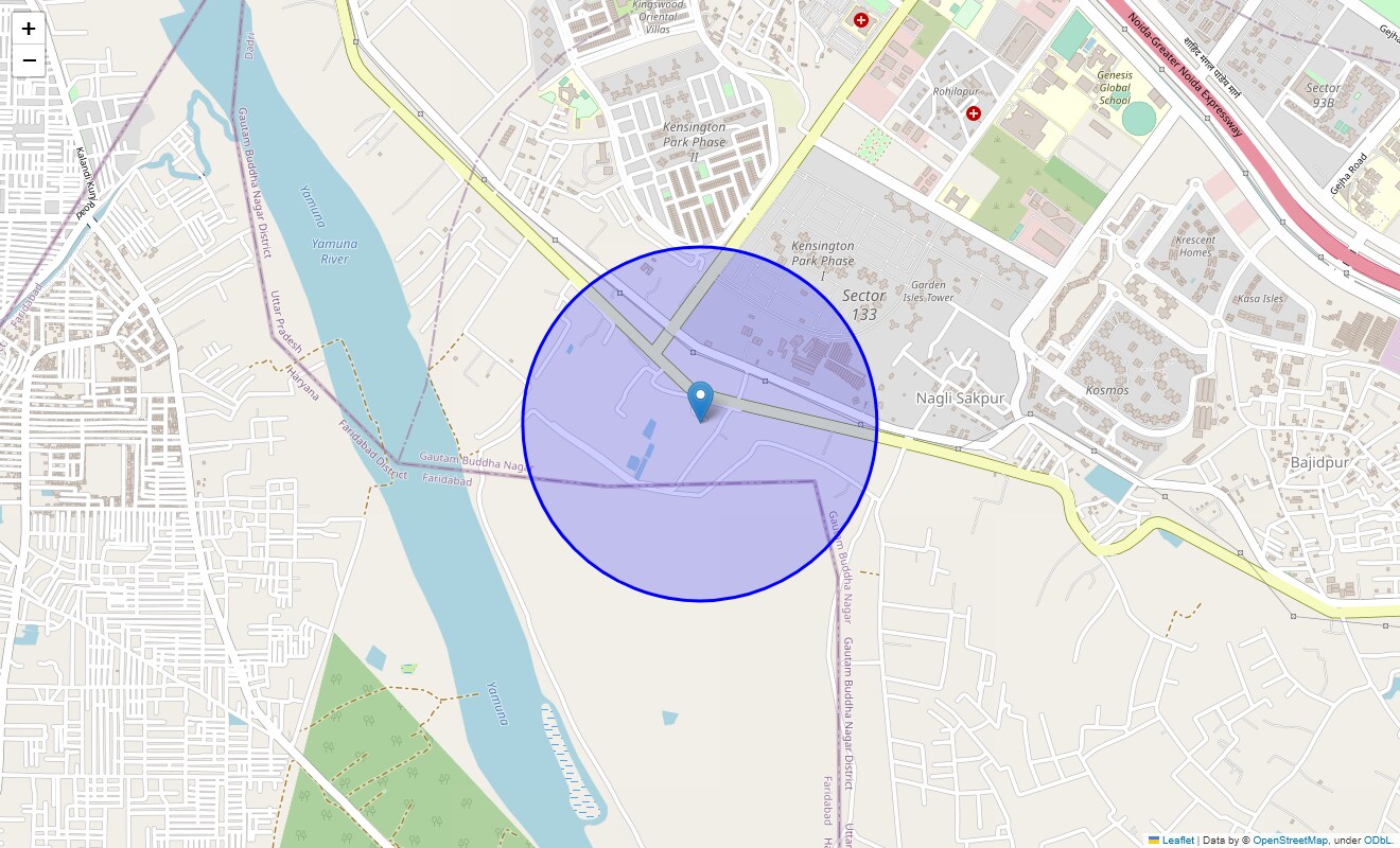 Location Map of Basantpur Banger, Noida