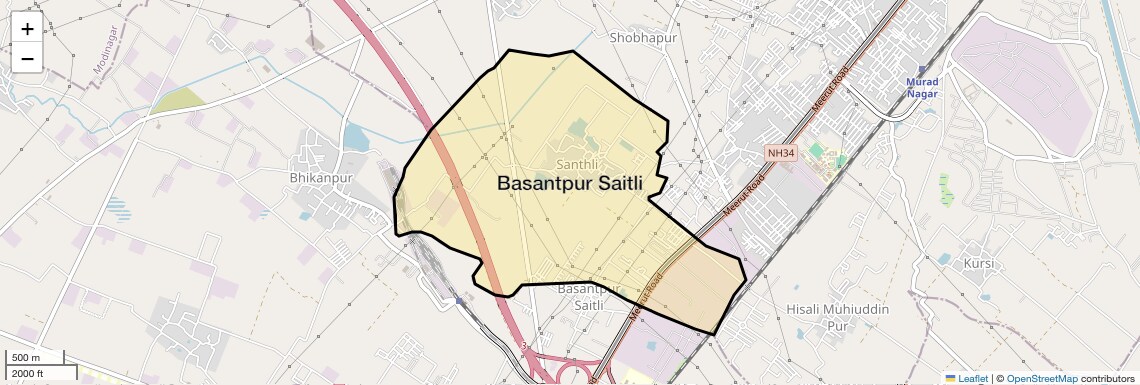 Location Map of Basantpur Saitli, Ghaziabad