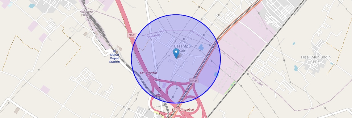 Location Map of Basantpur Saitli, Ghaziabad