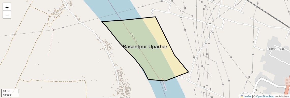 Location Map of Basantpur Uparhar, Allahabad