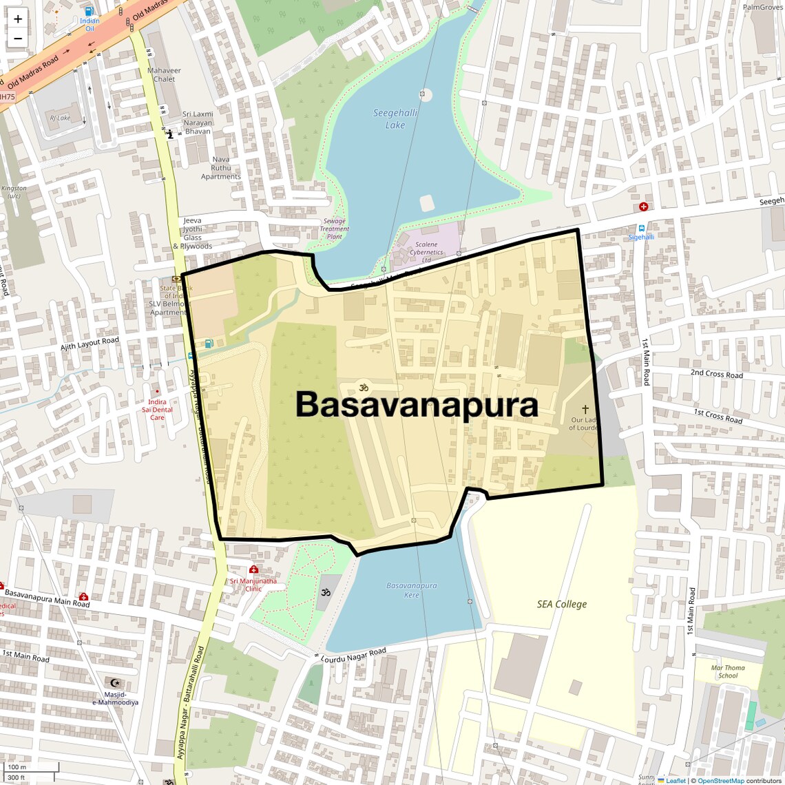 Location Map of Basavanapura, Bangalore