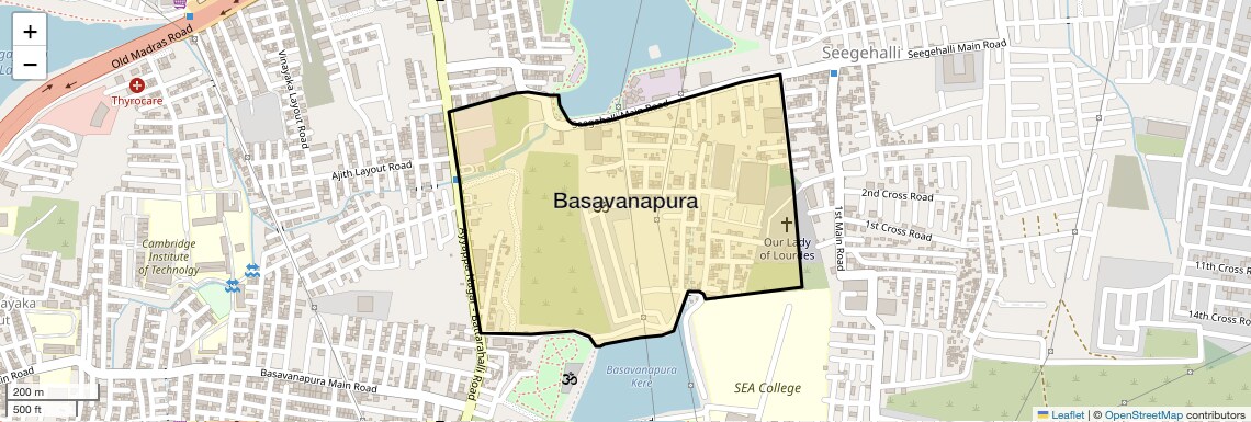 Location Map of Basavanapura, Bangalore