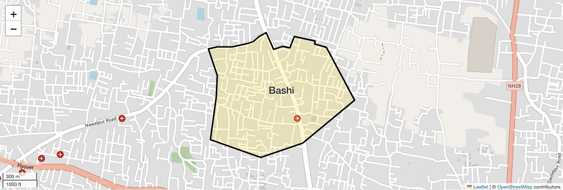 Location Map of Bashi, Varanasi