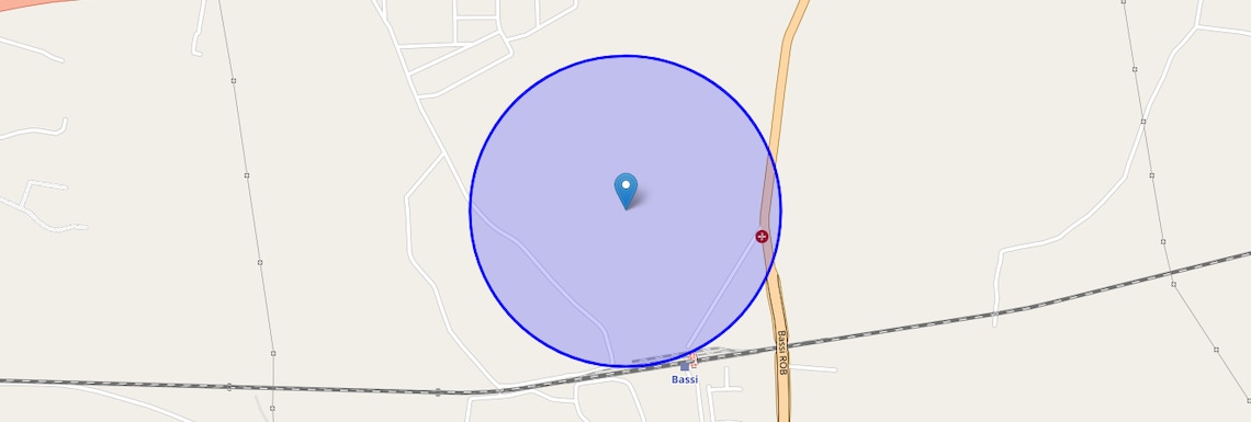 Location Map of Bassi, Jaipur