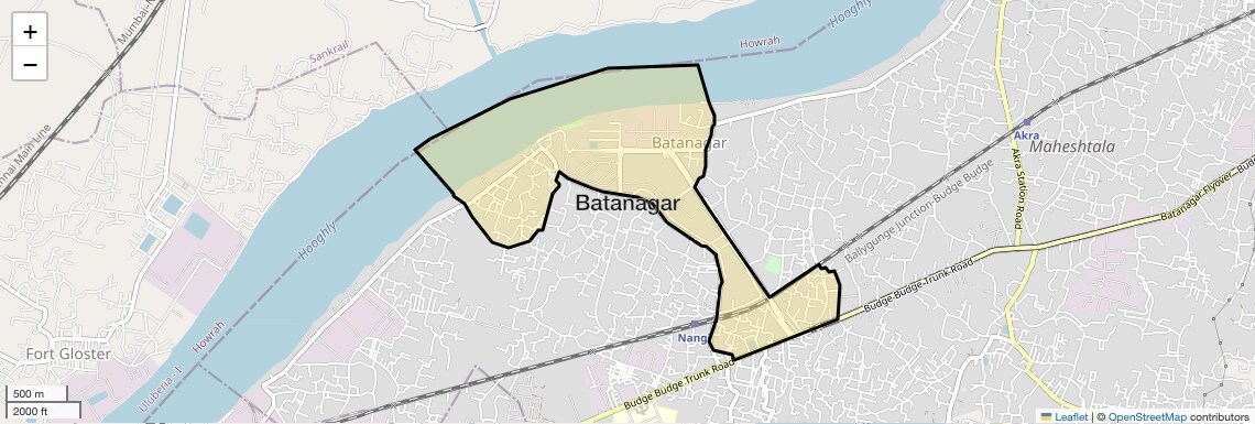 Location Map of Batanagar, Kolkata