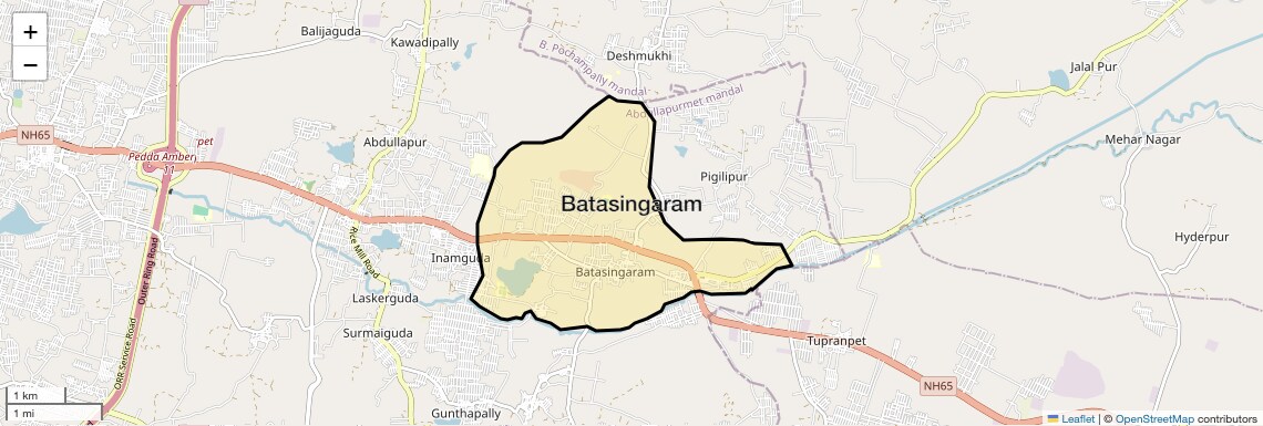 Location Map of Batasingaram, Hyderabad
