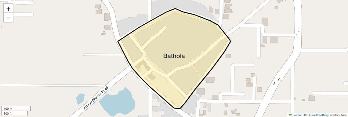 Location Map of Bathola, Faridabad
