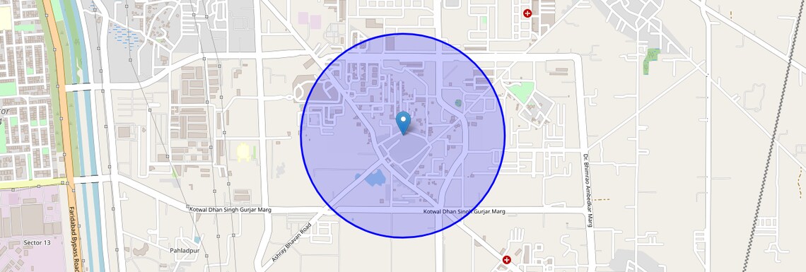Location Map of Bathola, Faridabad