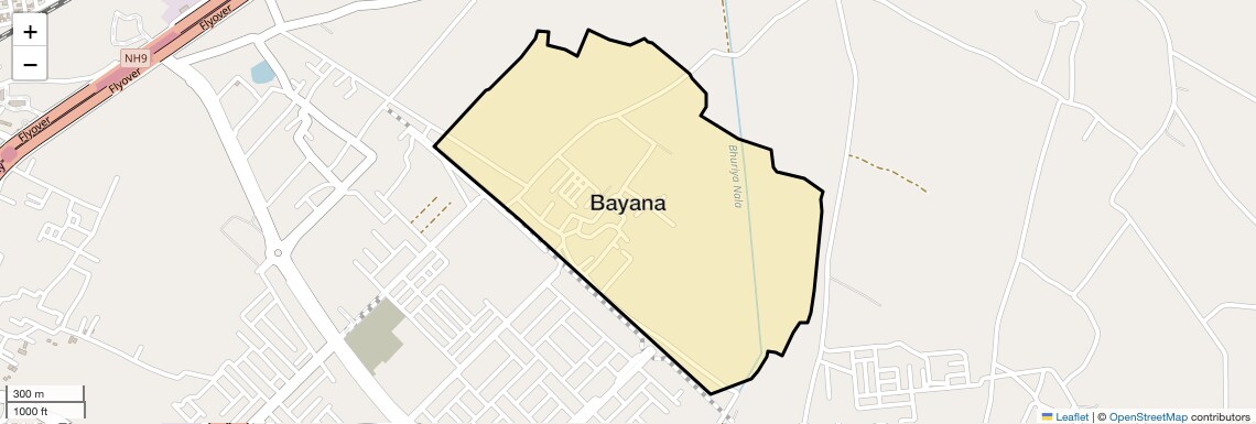 Location Map of Bayana, Ghaziabad