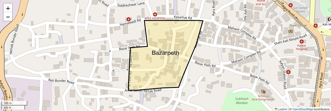 Location Map of Bazarpeth, Thane
