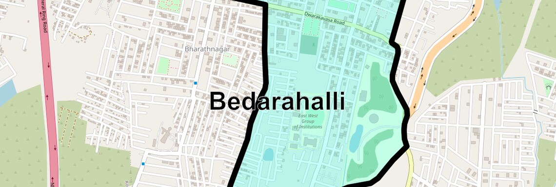 Location Map of Bedarahalli, Bangalore