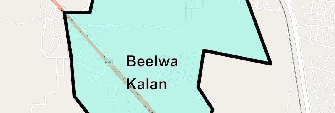 Location Map of Beelwa Kalan, Jaipur