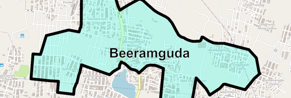 Location Map of Beeramguda, Hyderabad