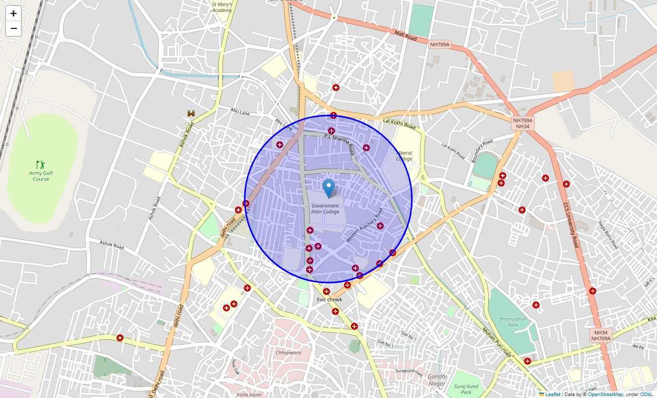 Location Map of Begambagh, Meerut