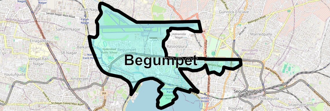 Location Map of Begumpet, Hyderabad