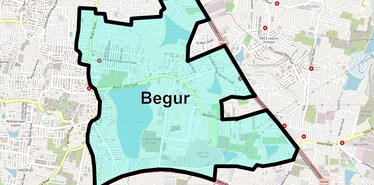 Location Map of Begur, Bangalore
