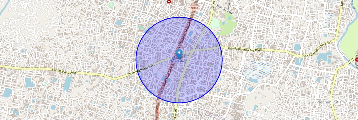 Location Map of Behala Chowrasta, Kolkata