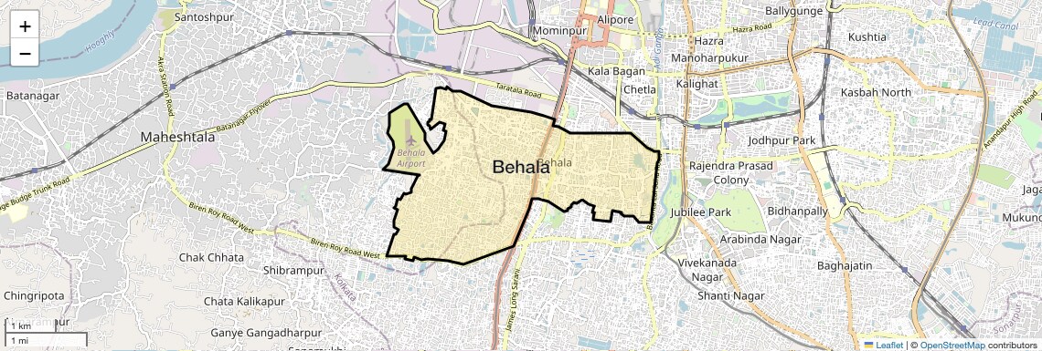 Location Map of Behala, Kolkata