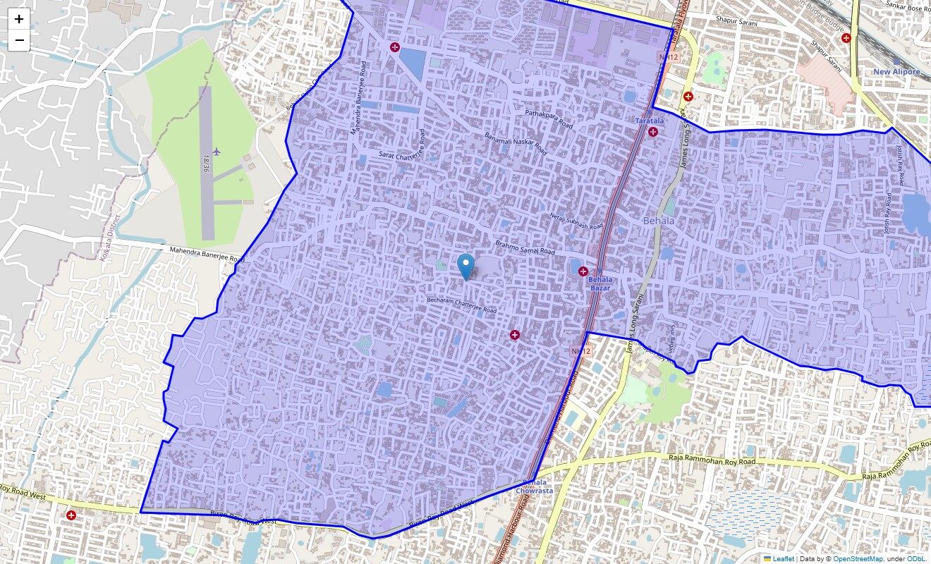 Location Map of Behala, Kolkata