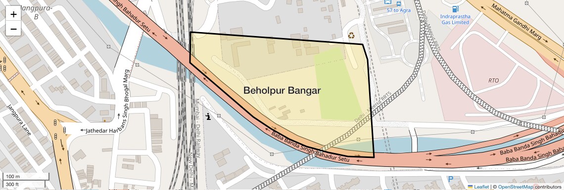 Location Map of Beholpur Bangar, Delhi