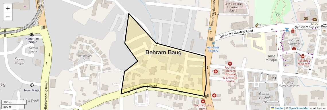 Location Map of Behram Baug, Mumbai