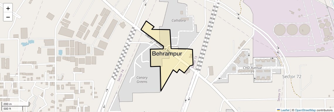 Location Map of Behrampur, Gurgaon