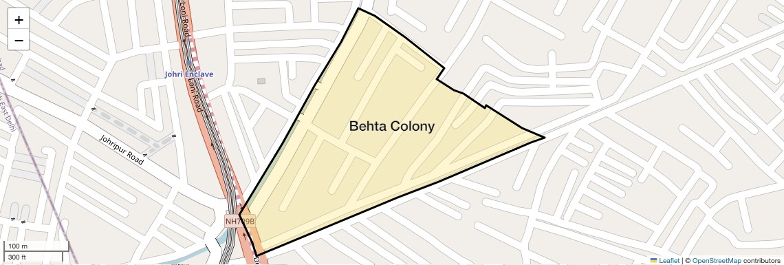 Location Map of Behta Colony, Ghaziabad