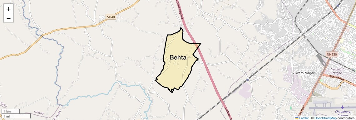 Location Map of Behta, Lucknow