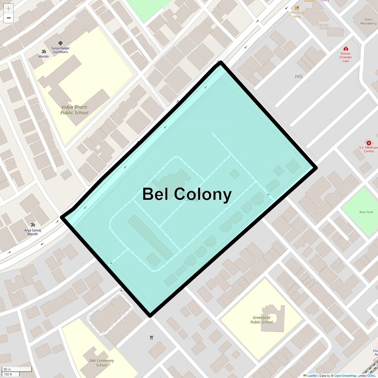 Location Map of Bel Colony