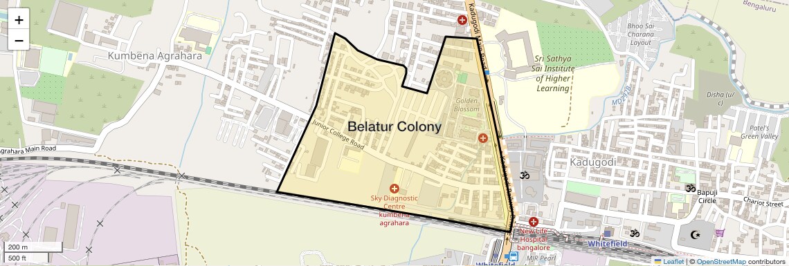 Location Map of Belatur Colony, Bangalore