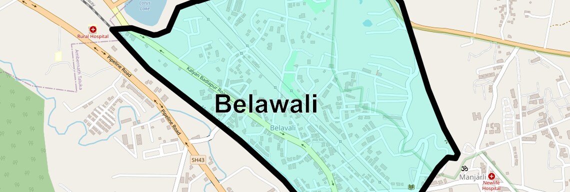 Location Map of Belawali, Thane