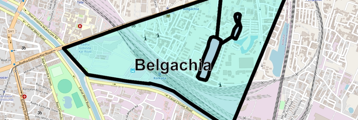 Location Map of Belgachia, Kolkata