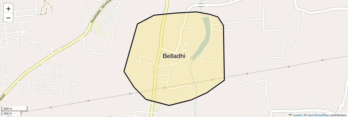 Location Map of Belladhi, Coimbatore