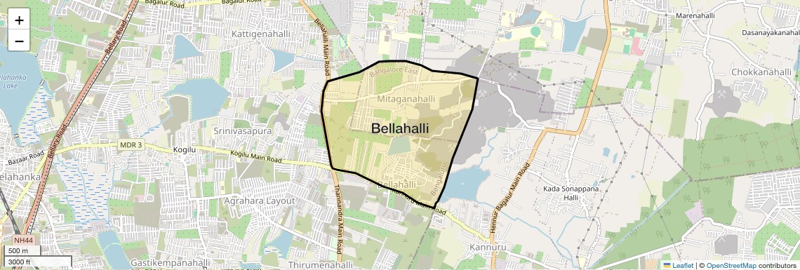 Location Map of Bellahalli, Bangalore