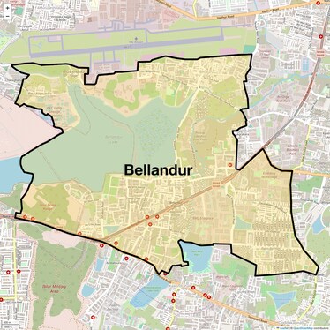 Location Map of Bellandur, Bangalore