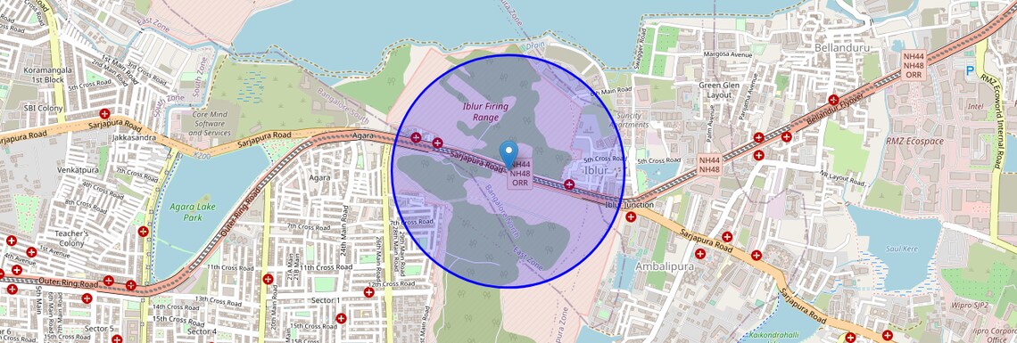 Location Map of Bellandur Outer Ring Road, Bangalore