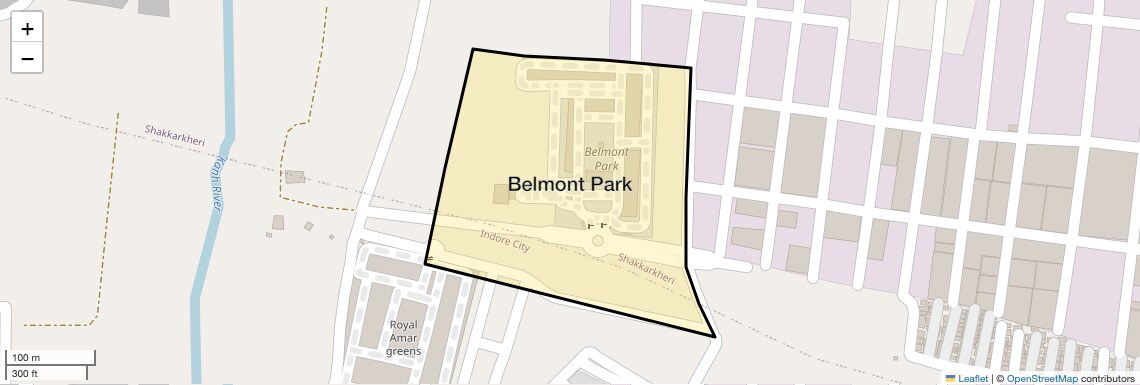 Location Map of Belmont Park, Indore