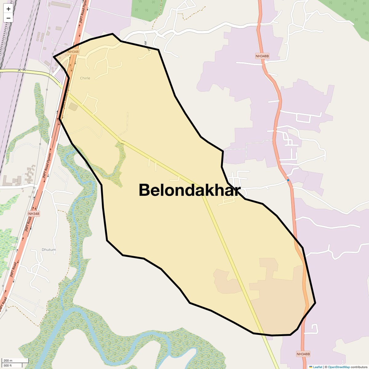 Location Map of Belondakhar, Navi Mumbai