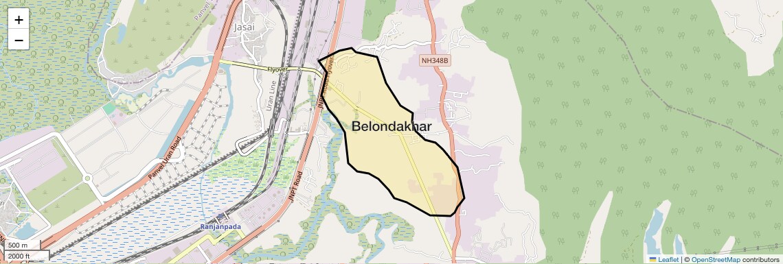 Location Map of Belondakhar, Navi Mumbai