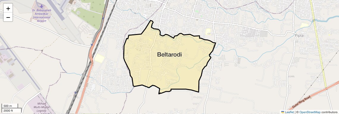 Location Map of Beltarodi, Nagpur