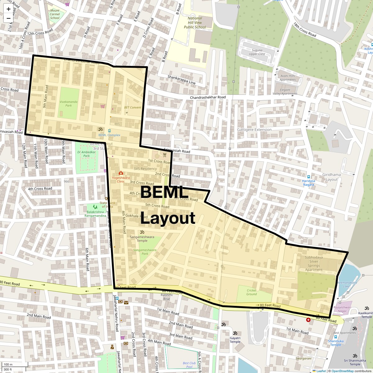 Check Time Travel of BEML Layout, Bangalore