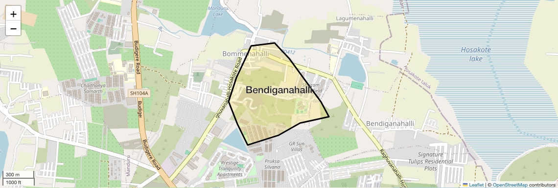Location Map of Bendiganahalli, Bangalore