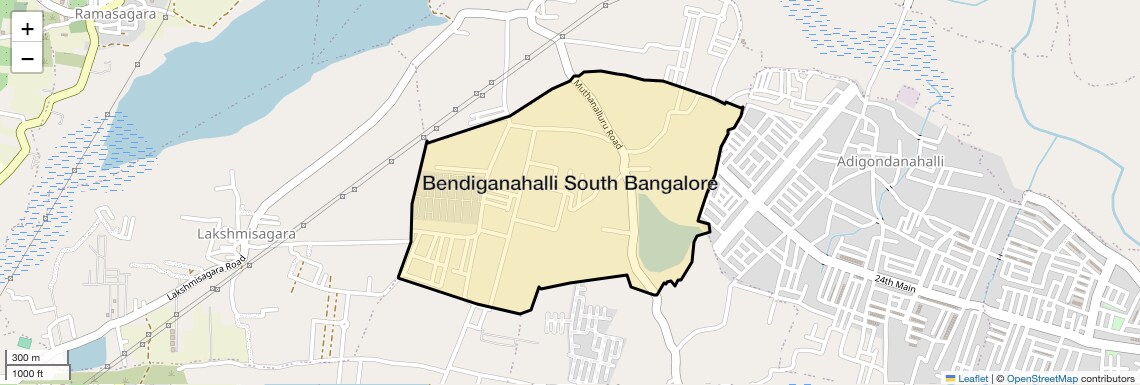 Location Map of Bendiganahalli South Bangalore, Bangalore